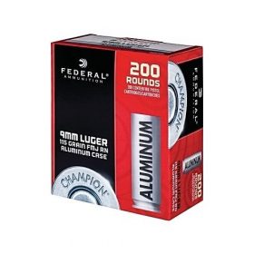Federal Champion Aluminum 9mm Luger Ammo 115 Grain FMJ Rounds Value Pack