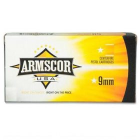 Armscor USA 9mm Luger Ammo 124 Grain Full Metal Jacket