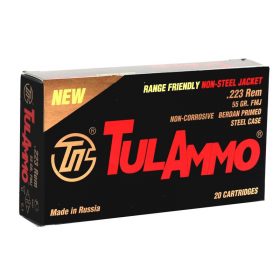 TulAmmo Range Friendly 223 Remington 55 Grain Full Metal Jacket Steel Case
